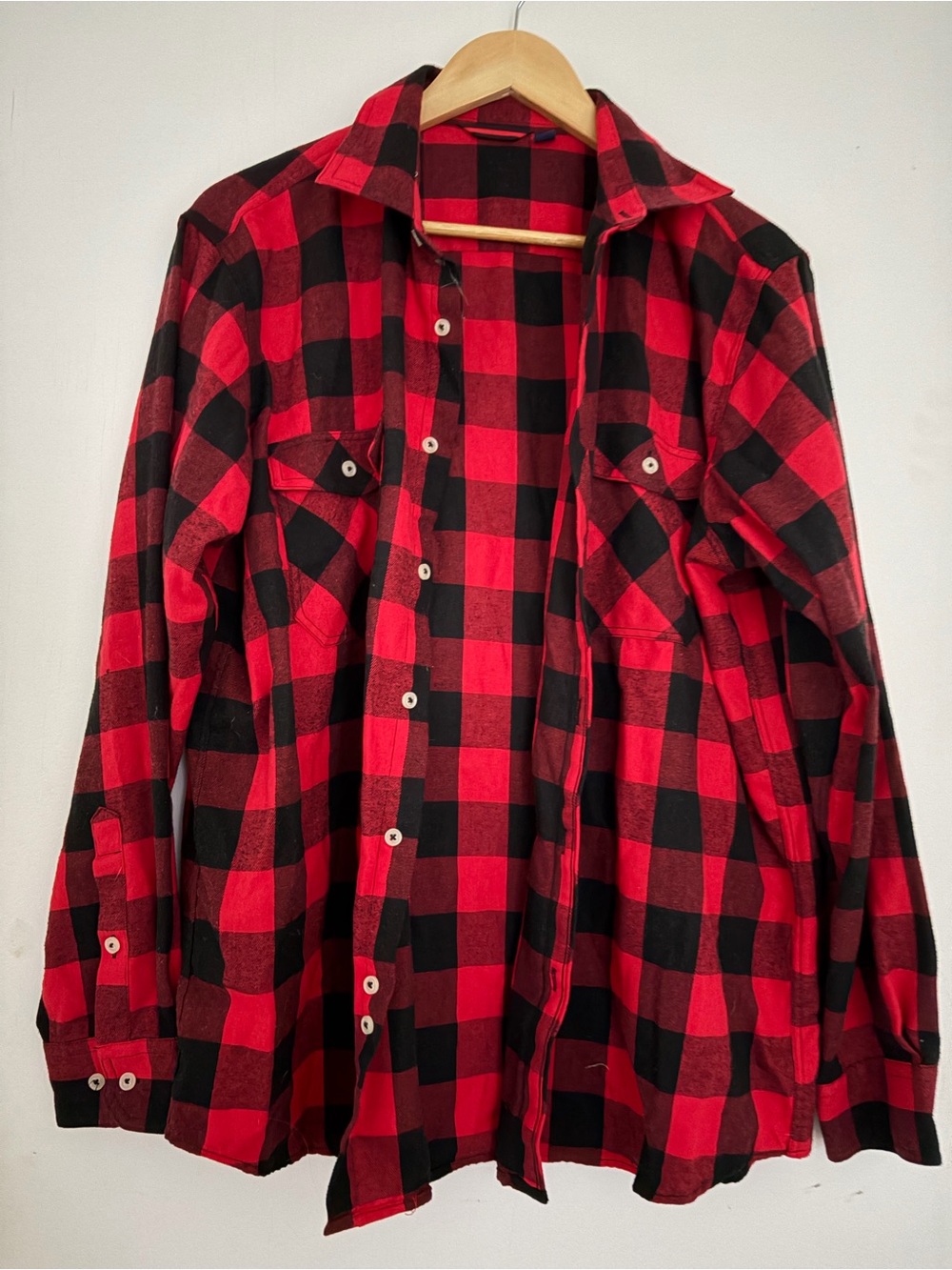 Classic Red & Black Buffalo Plaid Button-Down Shirt